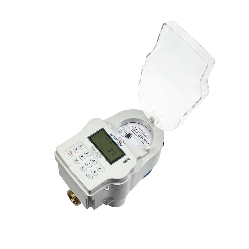 DN15/DN20/DN25 इनलेट प्रीपेड वॉटर मीटर, स्ट्रॉनपे वेंडिंग सिस्टम और क्यूबिक मीटर मापन इकाई के साथ